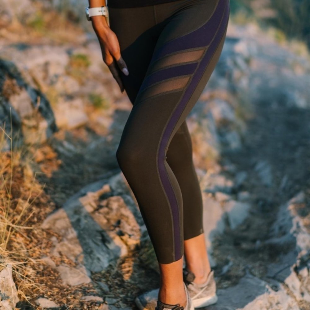 ZYIA Active Dark Olive Mesh Luxe 7/8 Leggings